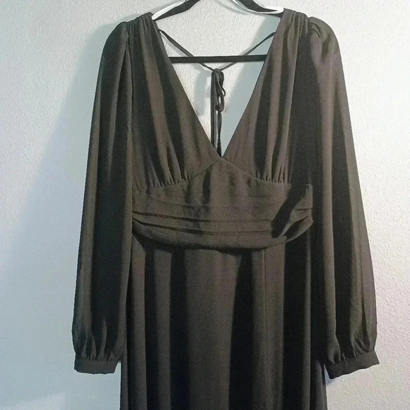 Lulus Love You So Black Long Sleeve Maxi Dress NWOT Size Large - Picture 4 of 13